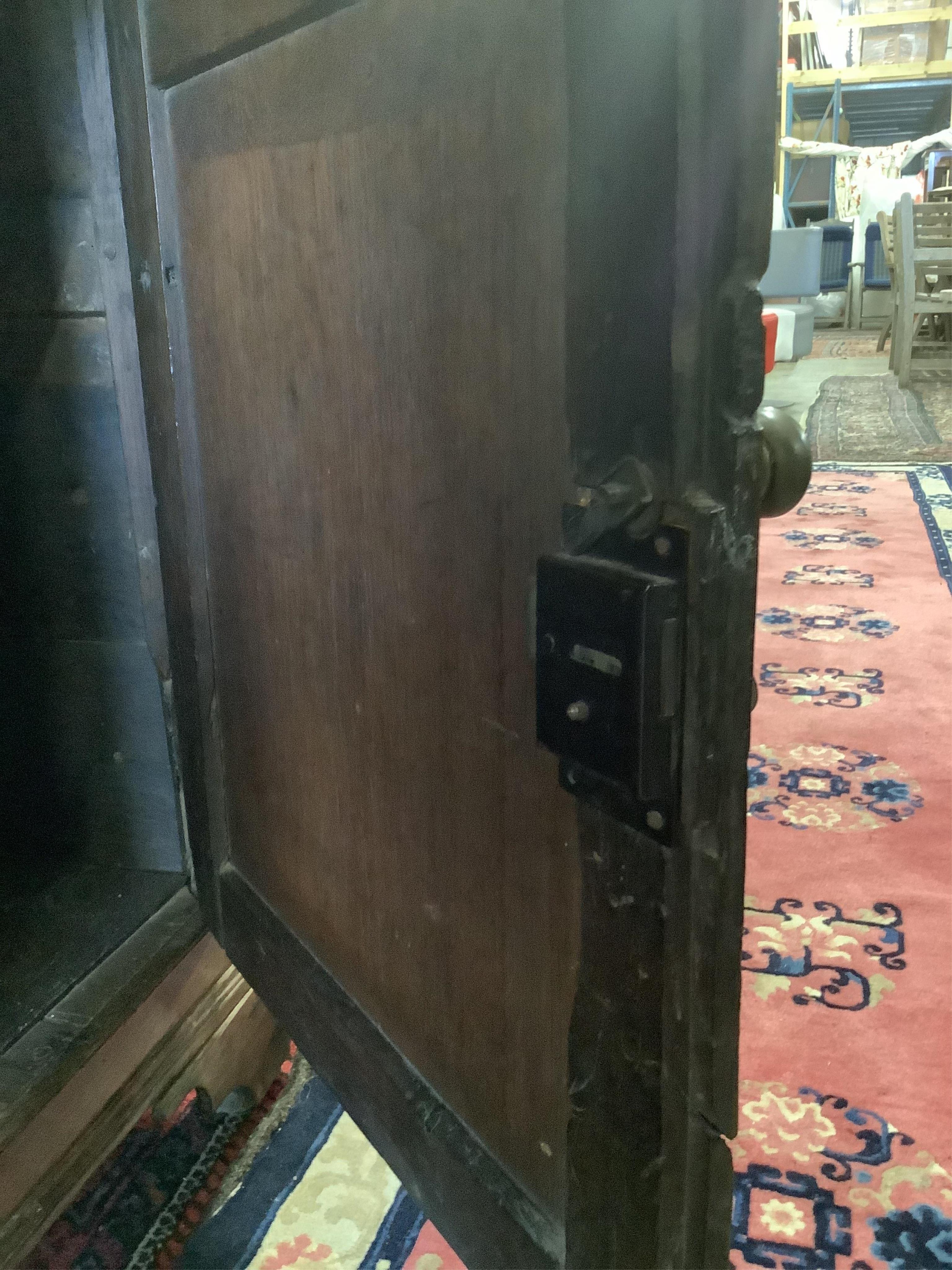 A late 18th century oak cupboard, width 113cm, height 186cm. Condition - fair to good